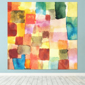 ヴィンテージカラフル水彩幾何抽象芸術 キャンバスプリント (インサイチュ (ウッドフロア))
