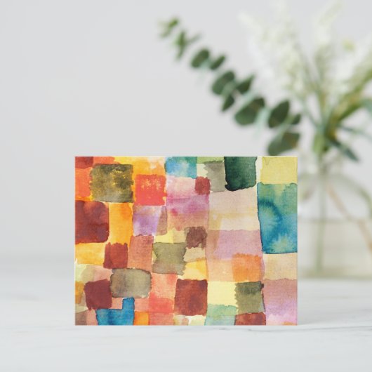ヴィンテージカラフル水彩幾何抽象芸術 ポストカード (スタンド正面)