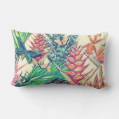 ヴィンテージカラフル熱帯植物フローラ ランバークッション (裏面)
