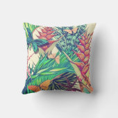 ヴィンテージカラフル熱帯植物性フローラと クッション (裏面)