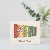 ヴィンテージカラフル玩具キシロフォンベビーシャワー ポストカード (スタンド正面)