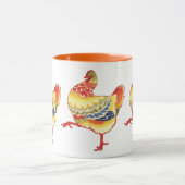 ヴィンテージカラフル納屋周囲の庭チキンfrom Farm マグカップ (中央)