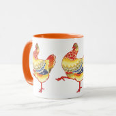 ヴィンテージカラフル納屋周囲の庭チキンfrom Farm マグカップ (正面左)