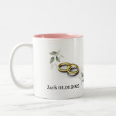 ヴィンテージカラフル結婚マグカップ ツートーンマグカップ (左)