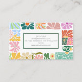 ヴィンテージカラフル花レトロ 名刺 (裏面)