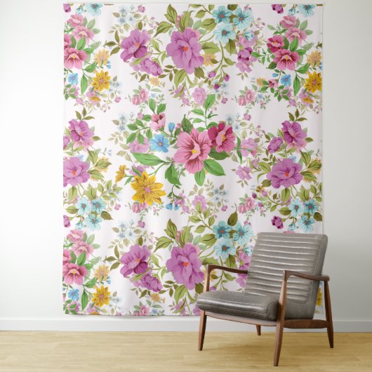 ヴィンテージカラフル花柄タペストリー タペストリー (インサイチュ)