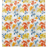 ヴィンテージカラフル花柄 シャワーカーテン (正面)