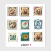 ヴィンテージカラフル花用スクラップブック作り シール (シート)