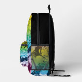 ヴィンテージカラフル花鳥類モノグラカスタムム プリントバックパック (右)