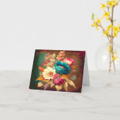 ヴィンテージカラフル花 カード (黄色い花)