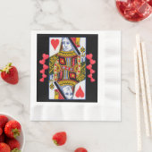 ヴィンテージカラフル華美クイーン(ハート) 縁ありランチョンナプキン (インサイチュ)