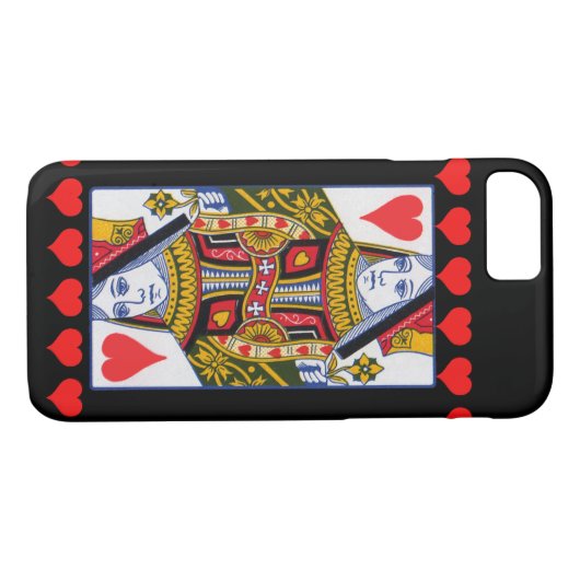 ヴィンテージカラフル華美クイーン(ハート) Case-Mate iPhoneケース (裏面(横))