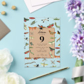 ヴィンテージカラフル虫生誕会テーマ アクリル招待状 (インサイチュ (ウェディング))