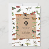 ヴィンテージカラフル虫生誕会テーマ 招待状 (正面)