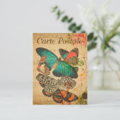 ヴィンテージカラフル蝶とガフランスのス ポストカード (スタンド正面)