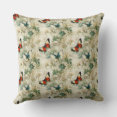 ヴィンテージカラフル蝶と花(2) クッション (裏面)