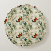 ヴィンテージカラフル蝶と花(2) ラウンドクッション (裏面)