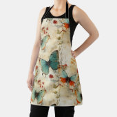 ヴィンテージカラフル蝶と花(3) エプロン (インサイチュ)