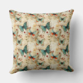 ヴィンテージカラフル蝶と花(3) クッション (裏面)