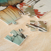 ヴィンテージカラフル蝶と花(3) ジグソーパズル (側面)