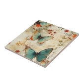 ヴィンテージカラフル蝶と花(3) タイル (側面)