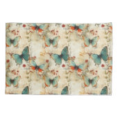 ヴィンテージカラフル蝶と花(3) 枕カバー (裏面-左)