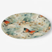 ヴィンテージカラフル蝶と花(4) ペーパープレート (アングル)