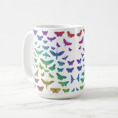 ヴィンテージカラフル蝶は昆虫 コーヒーマグカップ (正面左)