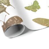 ヴィンテージカラフル蝶は昆虫 ラッピングペーパー (ロールコーナー)