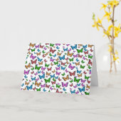 ヴィンテージカラフル蝶イラストレーションアート カード (黄色い花)