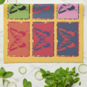 ヴィンテージカラフル蝶ファインアート キッチンタオル (折り畳み)