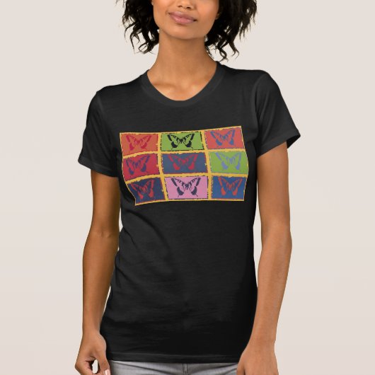 ヴィンテージカラフル蝶ファインアート Tシャツ (正面)