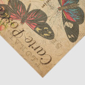 ヴィンテージカラフル蝶フローラフランスの花 薄葉紙 (詳細)