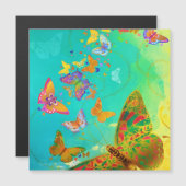 ヴィンテージカラフル蝶金ゴールドグリッター水色 (正面/裏面)