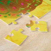 ヴィンテージカラフル蝶金ゴールドグリッター水色 ジグソーパズル (側面)