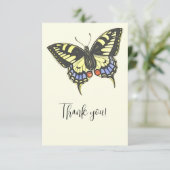 ヴィンテージカラフル蝶 サンキューカード (スタンド正面)