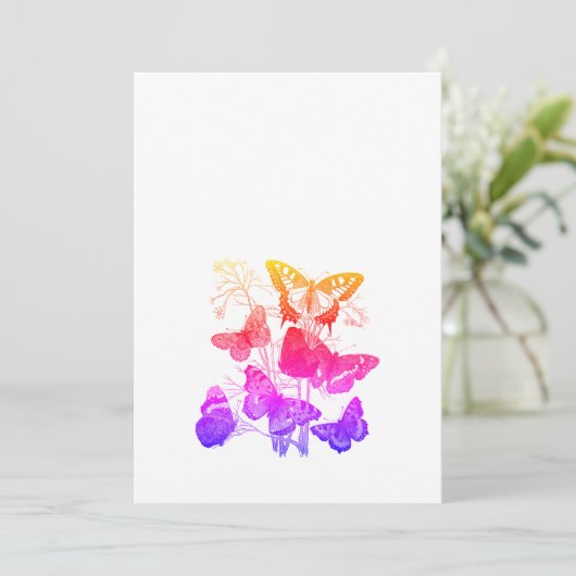 ヴィンテージカラフル蝶 招待状 (スタンド正面)