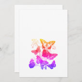 ヴィンテージカラフル蝶 招待状 (正面/裏面)