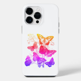 ヴィンテージカラフル蝶 iPhone 14 PRO MAXケース