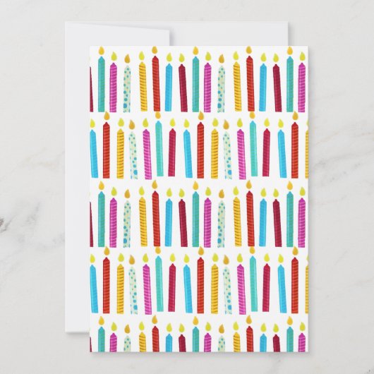 ヴィンテージカラフル誕生日キャンドルパーティー シーズンカード (正面)