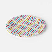 ヴィンテージカラフル誕生日キャンドルパーティー ペーパープレート (アングル)