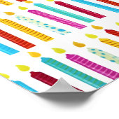 ヴィンテージカラフル誕生日キャンドルパーティー ポスター (角)