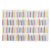 ヴィンテージカラフル誕生日キャンドルパーティー 枕カバー (裏面)