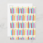 ヴィンテージカラフル誕生日キャンドルパーティー 案内ポストカード (正面/裏面)