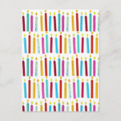 ヴィンテージカラフル誕生日キャンドルパーティー 案内ポストカード (正面)