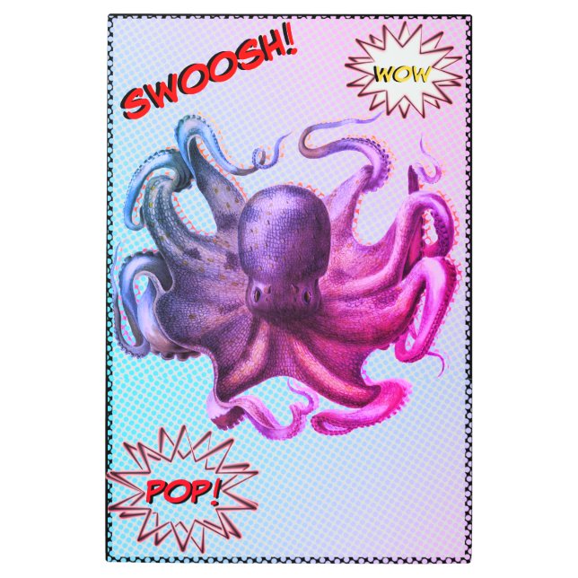 ヴィンテージカラフル金属ポップ・アートの壁画 メタルプリント (正面)