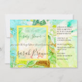 ヴィンテージカラフル長距離赤ちゃんシャワー 招待状 (正面)