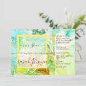 ヴィンテージカラフル長距離赤ちゃんシャワー 招待状 (スタンド正面)