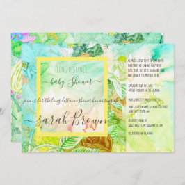 ヴィンテージカラフル長距離赤ちゃんシャワー 招待状