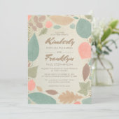 ヴィンテージカラフル離れ金ゴールドド結婚ット 招待状 (スタンド正面)